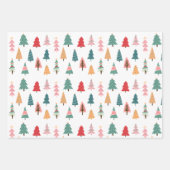 様式化クリスマスツリープリント ラッピングペーパーシート (正面3)