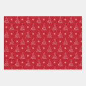 様式化クリスマスツリープリント ラッピングペーパーシート (正面2)