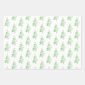 様式化クリスマスツリープリント ラッピングペーパーシート (正面)