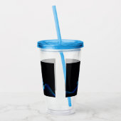 様式化クリスマスツリー滑りやすいジョー白熱［赤熱］光を放つブルーs アクリルタンブラー (左)