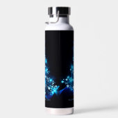 様式化クリスマスツリー滑りやすいジョー白熱［赤熱］光を放つブルーs ウォーターボトル (右面)