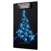 様式化クリスマスツリー滑りやすいジョー白熱［赤熱］光を放つブルーs クリップボード (左)