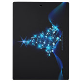 様式化クリスマスツリー滑りやすいジョー白熱［赤熱］光を放つブルーs クリップボード (裏面)