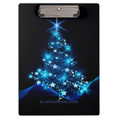 様式化クリスマスツリー滑りやすいジョー白熱［赤熱］光を放つブルーs クリップボード (正面)