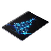 様式化クリスマスツリー滑りやすいジョー白熱［赤熱］光を放つブルーs ノートブック (左側)