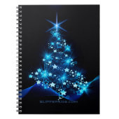 様式化クリスマスツリー滑りやすいジョー白熱［赤熱］光を放つブルーs ノートブック (正面)