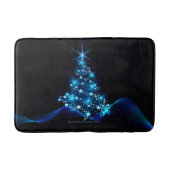 様式化クリスマスツリー滑りやすいジョー白熱［赤熱］光を放つブルーs バスマット (正面)