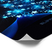 様式化クリスマスツリー滑りやすいジョー白熱［赤熱］光を放つブルーs ポスター (角)