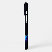 様式化クリスマスツリー滑りやすいジョー白熱［赤熱］光を放つブルーs iPhoneケース (左側面)