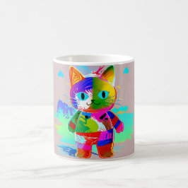 様式化クール猫 コーヒーマグカップ
