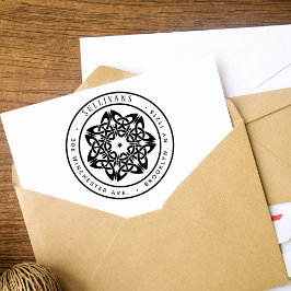 様式化ケルト結び目模様スタークリスマス差出人住所 ラバースタンプ