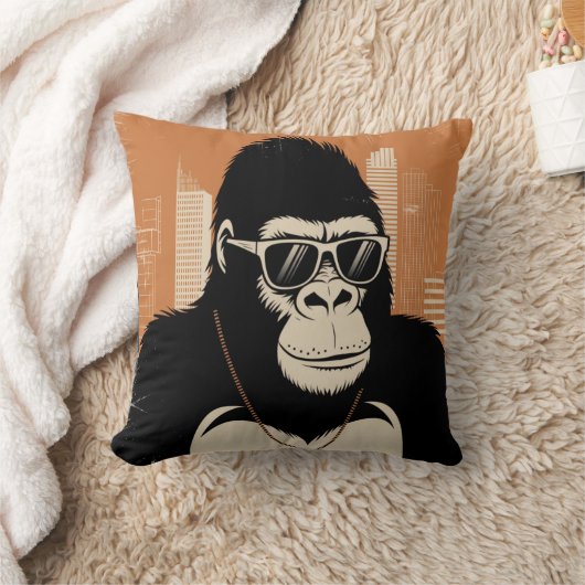 様式化ゴリラ クッション (ブランケット)