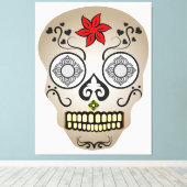 様式化スカル キャンバスプリント (インサイチュ (ウッドフロア))