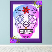 様式化スカル キャンバスプリント (インサイチュ (ウッドフロア))