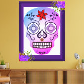 様式化スカル キャンバスプリント (インサイチュ (リビング))