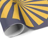 様式化タンポポ，ネイビーブルー，イエロー，ホワイト ラッピングペーパー (ロールコーナー)