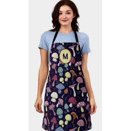 様式化ダークフォレストマッシュルームカスタム エプロン