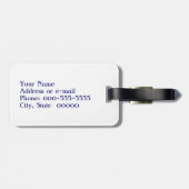 様式化デコバタフライ – コバルトブルー ラゲッジタグ (裏面横)