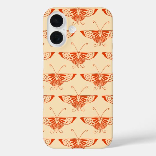 様式化デコバタフライ – マンダリンオレンジ Case-Mate iPhoneケース (裏面)