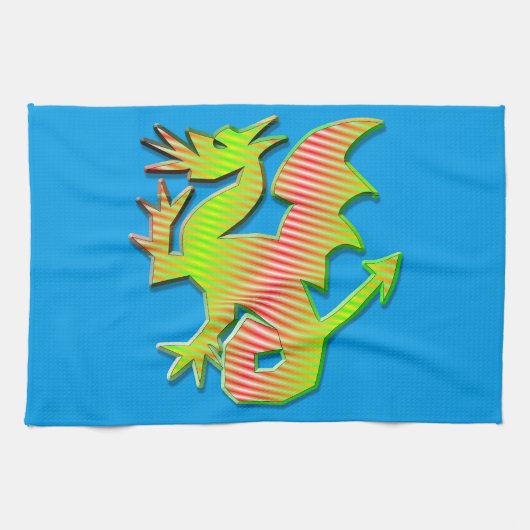 様式化ドラゴン キッチンタオル (横)