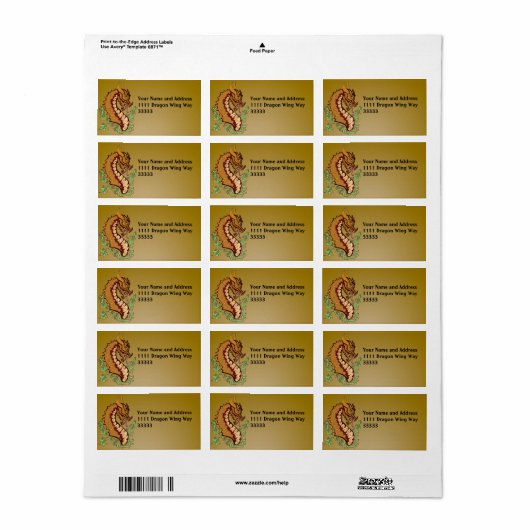 様式化ドラゴン ラベル (フルシート)