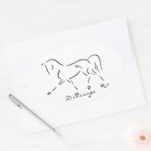 様式化ドレスセージのステッカー 楕円形シール (封筒)