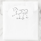 様式化ドレスセージのステッカー 楕円形シール (バッグ)