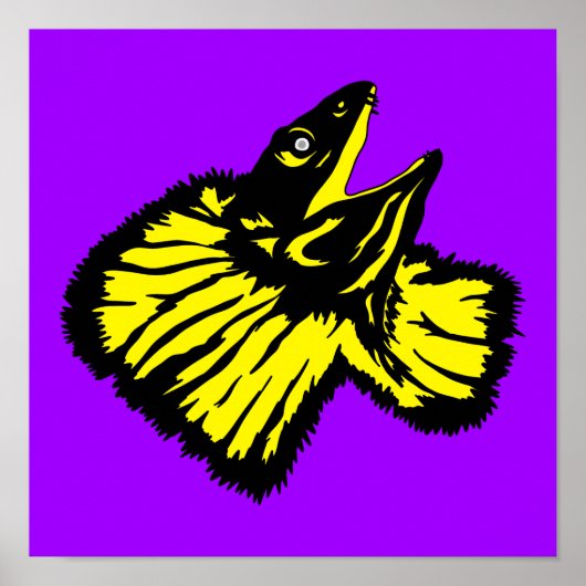 様式化ネオンイエローフリルネックリザード ポスター (正面)