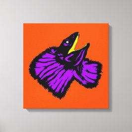 様式化ネオンパープルフリルネックリザード キャンバスプリント