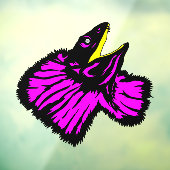 様式化ネオンピンクのフリルネックリザード ウィンドウサイン (シート3)