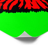 様式化ネオン赤いフリルネックトカゲ ポスター (角)