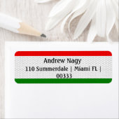 様式化ハンガリー国旗の差出人住所ラベル ラベル (インサイチュ)