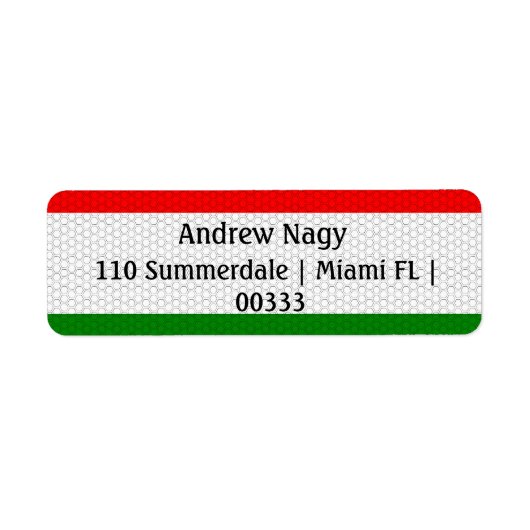 様式化ハンガリー国旗の差出人住所ラベル ラベル (正面)