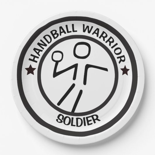 様式化ハンドボールプレーヤ ペーパープレート (正面)