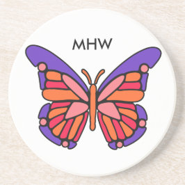 様式化バタフライカスタムモノグラムコースター コースター