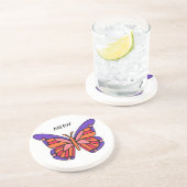 様式化バタフライカスタムモノグラムコースター コースター (側面)