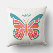 様式化バタフライカスタム装飾用クッション クッション (裏面)