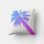 様式化パームツリーパステルグリーントロピカル クッション (裏面)