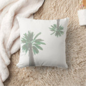 様式化パームツリーパステルグリーントロピカル クッション (ブランケット)