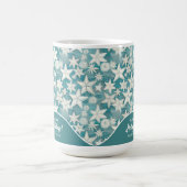 様式化ヒトデ&サンドダラーパターン#25 ID1009 コーヒーマグカップ (中央)