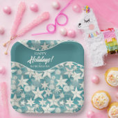 様式化ヒトデ&サンドダラーパターン#25 ID1009 ペーパープレート (パーティー)