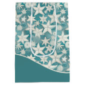 様式化ヒトデ&サンドダラーパターン#25 ID1009 ミディアムペーパーバッグ (裏面)