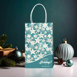 様式化ヒトデ&サンドダラーパターン#25 ID1009 ミディアムペーパーバッグ