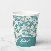 様式化ヒトデ&サンドダラーパターン#25 ID1009 紙コップ (裏面)