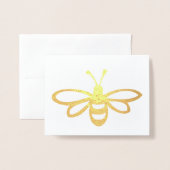 様式化ビーイラストレーション 箔カード (封筒付き正面)