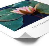 様式化ピンクの水百合花のポスター ポスター (角)