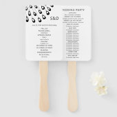 様式化ピーコックフェザー結婚式 プログラムファン ハンドファン (正面&裏面)