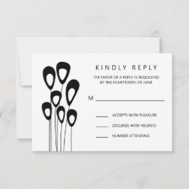 様式化ピーコック結婚式招待状RSVPカード 出欠カード