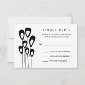 様式化ピーコック結婚式招待状RSVPカード 出欠カード (正面)