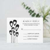 様式化ピーコック結婚式招待状RSVPカード 出欠カード (スタンド正面)